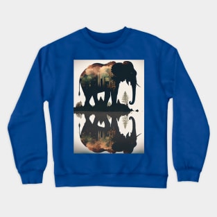 Elephant double exposure Crewneck Sweatshirt